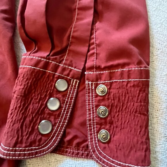 High Noon Large long sleeve pearl snaps western shirt salmon mens - Picture 2 of 6